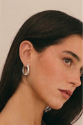 Soft square hoops Silver