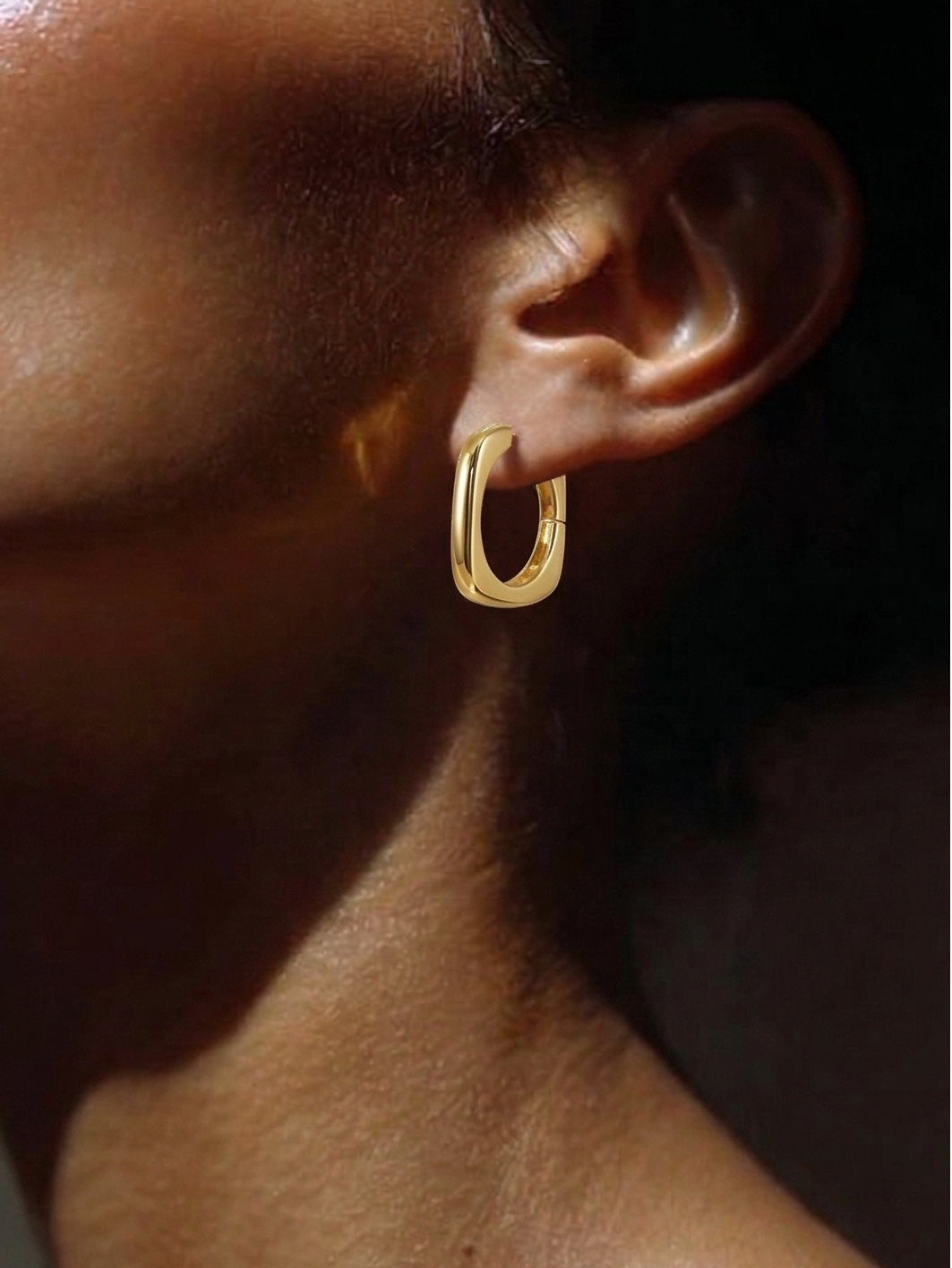 Soft square hoops Gold Plated
