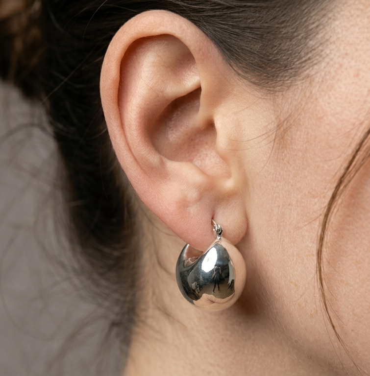 Polished Moon hoops